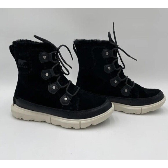 Sorel Explorer II Joan Faux Fur Waterproof Boot Black - Picture 5 of 6